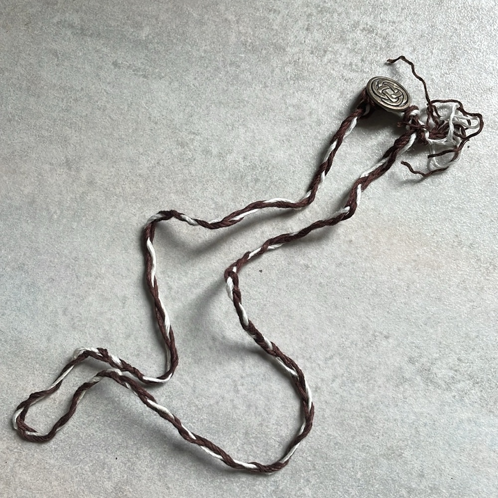 Free gift - add to bundle - 21” braided cotton necklace cord Celtic button